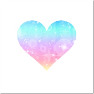 Kawaii Magical Unicorn Heart Posters and Art